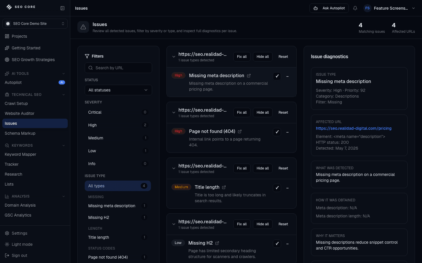 Issues workflow operations panel